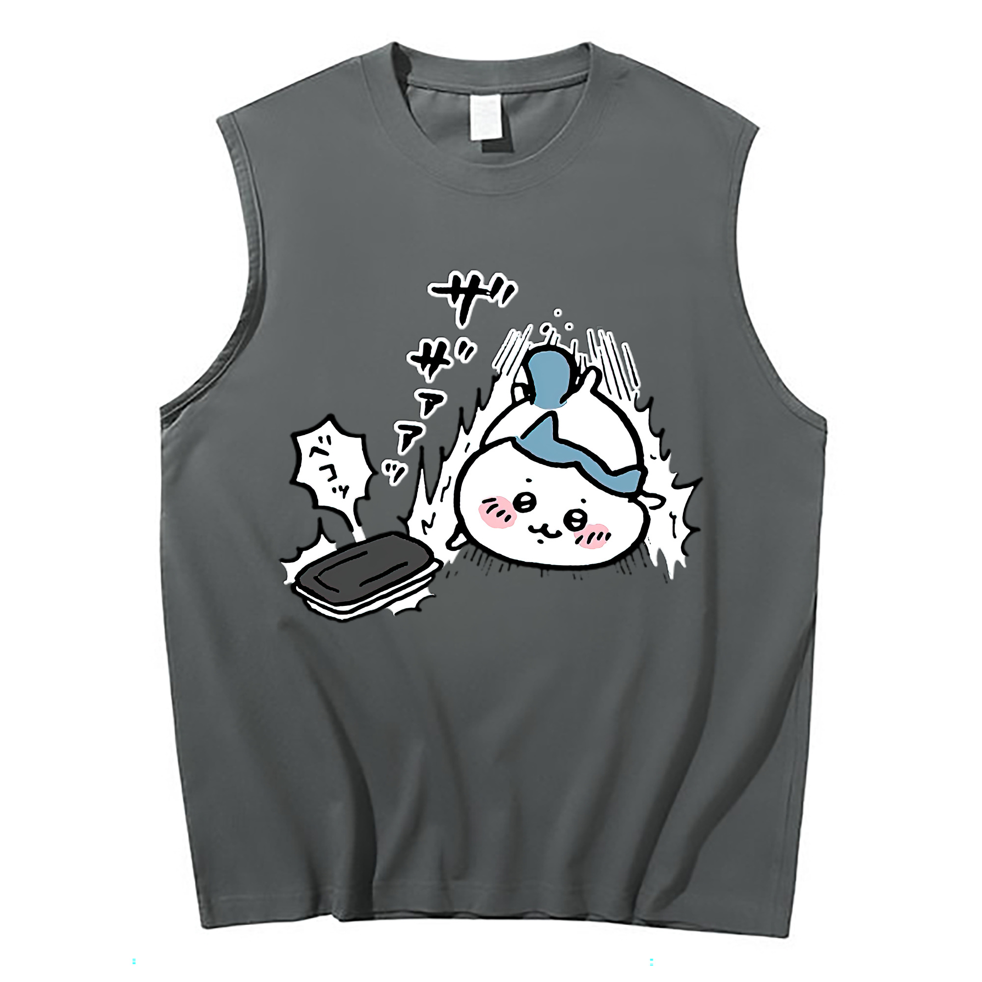 （画像用） ちいかわ ハチワレ Chii-kawa hachiware コットン100％タンクトップ（フロントプリント）